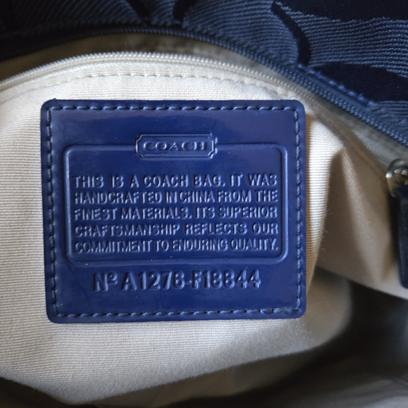 Coach Kyra Daisy Navy Blue Signature Tote - Picture 12 of 15